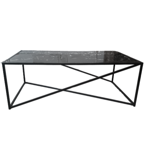 Black Marble Effect Coffee Table Rectangular